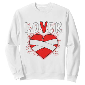 Broken Heart Lover Or Loser Single Day Anti Valentine Sweatshirt TS09 White Print Your Wear