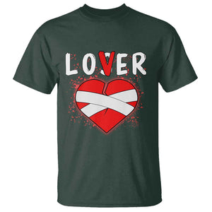 Broken Heart Lover Or Loser Single Day Anti Valentine T Shirt TS09 Dark Forest Green Print Your Wear