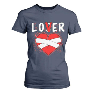 Broken Heart Lover Or Loser Single Day Anti Valentine T Shirt For Women TS09 Navy Print Your Wear