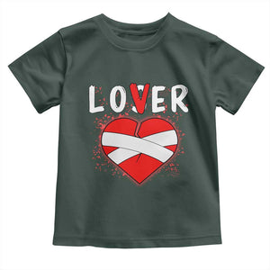 Broken Heart Lover Or Loser Single Day Anti Valentine Toddler T Shirt TS09 Dark Forest Green Print Your Wear