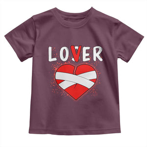 Broken Heart Lover Or Loser Single Day Anti Valentine Toddler T Shirt TS09 Maroon Print Your Wear