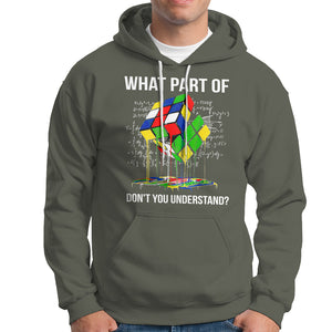 Funny Speed Cubing Math What Part Of Don't You Understand Rubik Hoodie TS09 Military Green Printyourwear