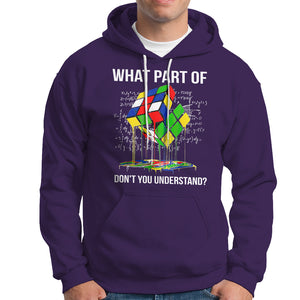 Funny Speed Cubing Math What Part Of Don't You Understand Rubik Hoodie TS09 Purple Printyourwear