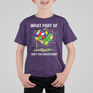 Funny Speed Cubing Math What Part Of Don't You Understand Rubik T Shirt For Kid TS09 Purple Printyourwear