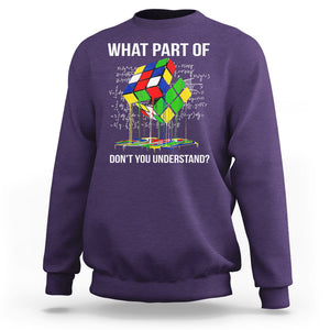 Funny Speed Cubing Math What Part Of Don't You Understand Rubik Sweatshirt TS09 Purple Printyourwear