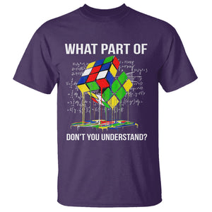 Funny Speed Cubing Math What Part Of Don't You Understand Rubik T Shirt TS09 Purple Printyourwear