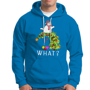 What? Cat Pushing Christmas Tree Xmas Mischievous Cat Lover Hoodie TS09 Sapphire Printyourwear