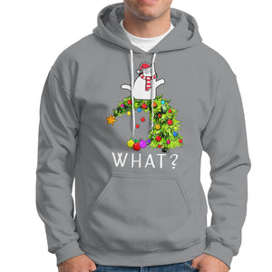 What? Cat Pushing Christmas Tree Xmas Mischievous Cat Lover Hoodie TS09 Sport Gray Printyourwear