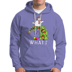 What? Cat Pushing Christmas Tree Xmas Mischievous Cat Lover Hoodie TS09 Violet Printyourwear