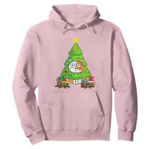 Funny Xmas Cat Hoodie What? Cat Pushing Christmas Tree Mischievous Cat Lover TS09 Light Pink Print Your Wear