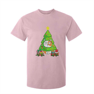 Funny Xmas Cat T Shirt For Kid What? Cat Pushing Christmas Tree Mischievous Cat Lover TS09 Light Pink Print Your Wear