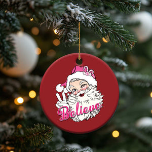 Believe Christmas Vintage Pink Santa Claus Christmas Ornament TS09 Print Your Wear