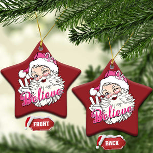 Believe Christmas Vintage Pink Santa Claus Christmas Ornament TS09 Star Red Print Your Wear