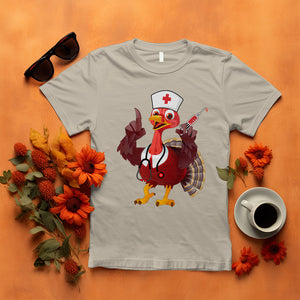 Turkey Nurse Thanksgiving Stethoscope Syringe T Shirt TS09 Sand Printyourwear