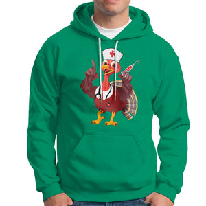 Turkey Nurse Thanksgiving Stethoscope Syringe Hoodie TS09 Irish Green Printyourwear