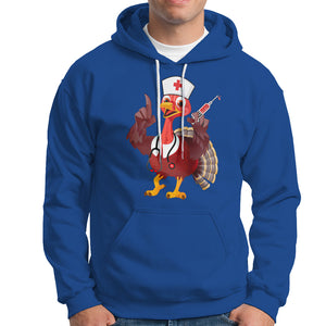 Turkey Nurse Thanksgiving Stethoscope Syringe Hoodie TS09 Royal Blue Printyourwear