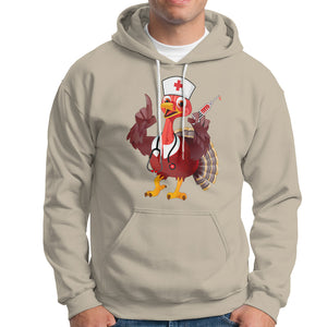 Turkey Nurse Thanksgiving Stethoscope Syringe Hoodie TS09 Sand Printyourwear