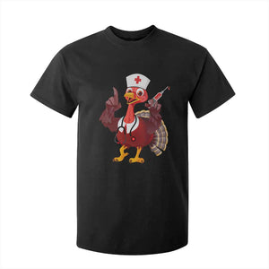 Turkey Nurse Thanksgiving Stethoscope Syringe T Shirt For Kid TS09 Black Print Your Wear