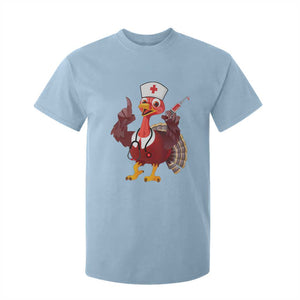 Turkey Nurse Thanksgiving Stethoscope Syringe T Shirt For Kid TS09 Light Blue Print Your Wear