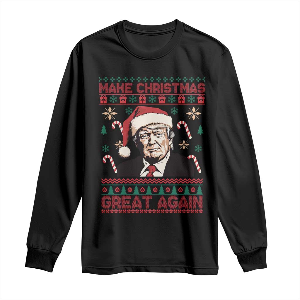 Funny Christmas Trump Long Sleeve Shirt Make Christmas Great Again TS09 Black Print Your Wear