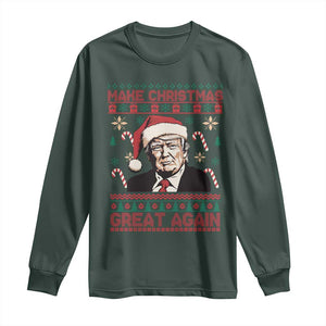 Funny Christmas Trump Long Sleeve Shirt Make Christmas Great Again TS09 Dark Forest Green Print Your Wear