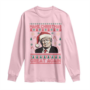 Funny Christmas Trump Long Sleeve Shirt Make Christmas Great Again TS09 Light Pink Print Your Wear