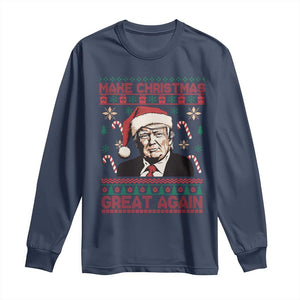 Funny Christmas Trump Long Sleeve Shirt Make Christmas Great Again TS09 Navy Print Your Wear