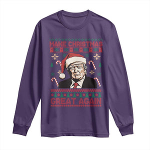 Funny Christmas Trump Long Sleeve Shirt Make Christmas Great Again TS09 Purple Print Your Wear