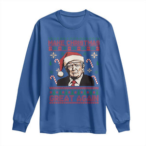 Funny Christmas Trump Long Sleeve Shirt Make Christmas Great Again TS09 Royal Blue Print Your Wear