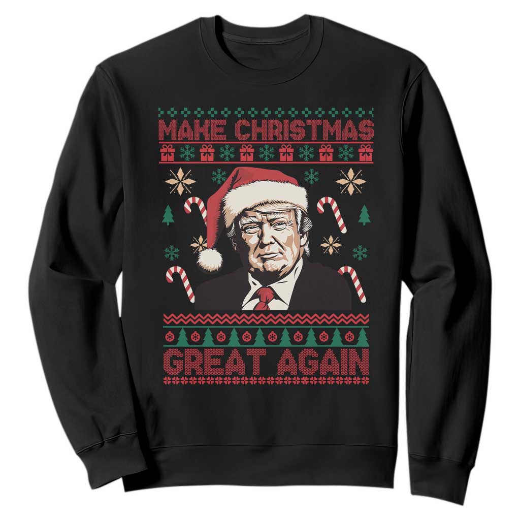 Funny Christmas Trump Sweatshirt Make Christmas Great Again TS09 Black Print Your Wear