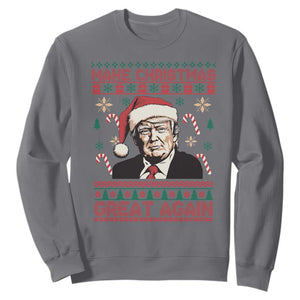 Funny Christmas Trump Sweatshirt Make Christmas Great Again TS09 Charcoal Print Your Wear