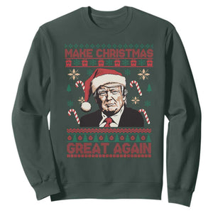 Funny Christmas Trump Sweatshirt Make Christmas Great Again TS09 Dark Forest Green Print Your Wear