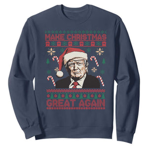 Funny Christmas Trump Sweatshirt Make Christmas Great Again TS09 Navy Print Your Wear