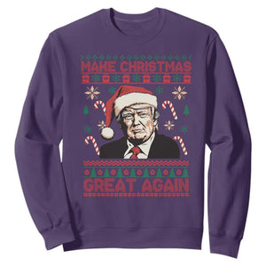 Funny Christmas Trump Sweatshirt Make Christmas Great Again TS09 Purple Print Your Wear