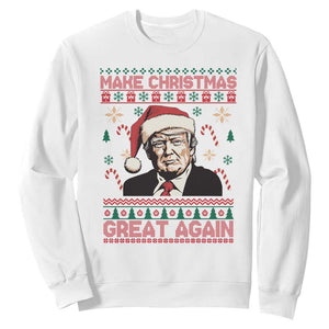 Funny Christmas Trump Sweatshirt Make Christmas Great Again TS09 White Print Your Wear