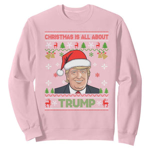 Funny Christmas Is All About Trump Sweatshirt TS09 Light Pink Print Your Wear