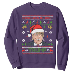 Funny Christmas Is All About Trump Sweatshirt TS09 Purple Print Your Wear