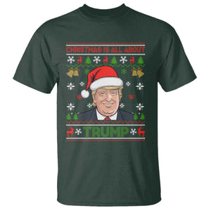 Funny Christmas Is All About Trump T Shirt TS09 Dark Forest Green Print Your Wear