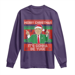 Funny Xmas Trump Long Sleeve Shirt Merry Christmas It's Gonna Be Yuge TS09 Purple Print Your Wear