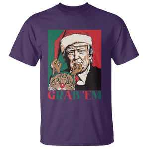 Funny Christmas Trump T Shirt Grab 'em Trump Hug Reindeer Cat TS09 Purple Print Your Wear