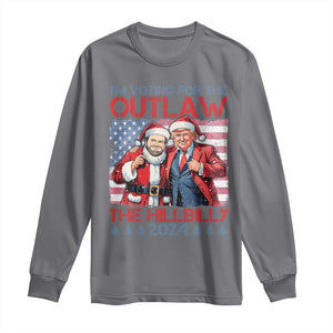 Christmas Trump Vance 2024 Long Sleeve Shirt I Voting For The Outlaw and The Hillbilly TS09 Charcoal Print Your Wear