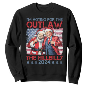 Christmas Trump Vance 2024 Sweatshirt I Voting For The Outlaw and The Hillbilly TS09 Black Print Your Wear