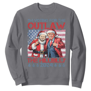 Christmas Trump Vance 2024 Sweatshirt I Voting For The Outlaw and The Hillbilly TS09 Charcoal Print Your Wear