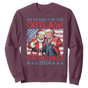 Christmas Trump Vance 2024 Sweatshirt I Voting For The Outlaw and The Hillbilly TS09 Maroon Print Your Wear