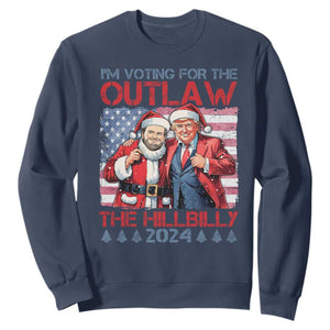 Christmas Trump Vance 2024 Sweatshirt I Voting For The Outlaw and The Hillbilly TS09 Navy Print Your Wear