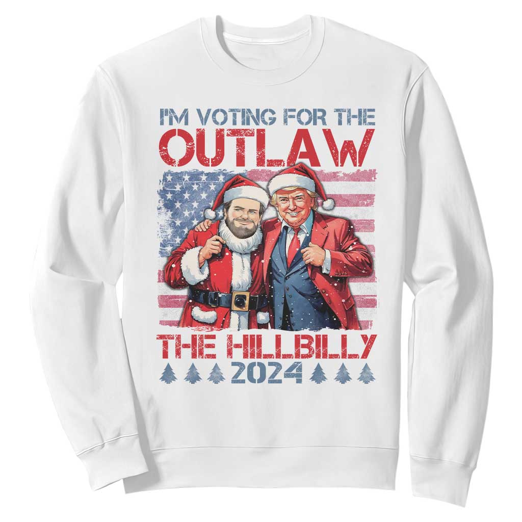 Christmas Trump Vance 2024 Sweatshirt I Voting For The Outlaw and The Hillbilly TS09 White Print Your Wear