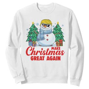 Make Christmas Great Again Sweatshirt Funny Trump Snowman Xmas TS09 White Print Your Wear