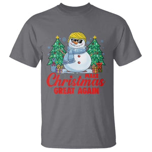 Make Christmas Great Again T Shirt Funny Trump Snowman Xmas TS09 Charcoal Print Your Wear