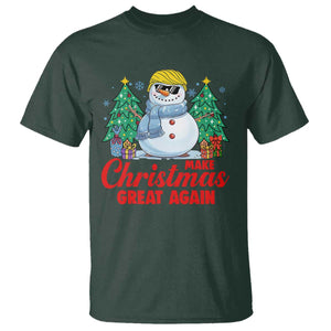 Make Christmas Great Again T Shirt Funny Trump Snowman Xmas TS09 Dark Forest Green Print Your Wear