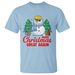 Make Christmas Great Again T Shirt Funny Trump Snowman Xmas TS09 Light Blue Print Your Wear